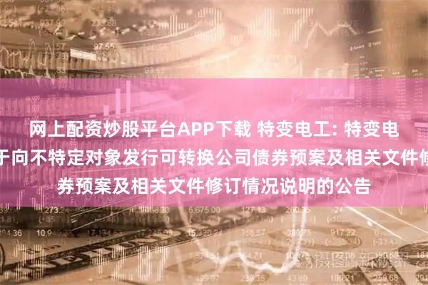 网上配资炒股平台APP下载 特变电工: 特变电工股份有限公司关于向不特定对象发行可转换公司债券预案及相关文件修订情况说明的公告