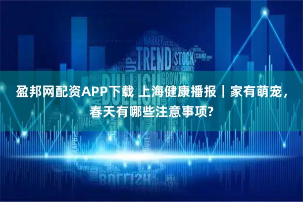 盈邦网配资APP下载 上海健康播报｜家有萌宠，春天有哪些注意事项?
